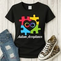 Infinity Heart Love Autism Awareness Acceptance Women's T-Shirt thumb 3