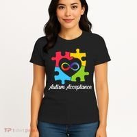 Infinity Heart Love Autism Awareness Acceptance Women's T-Shirt thumb 4