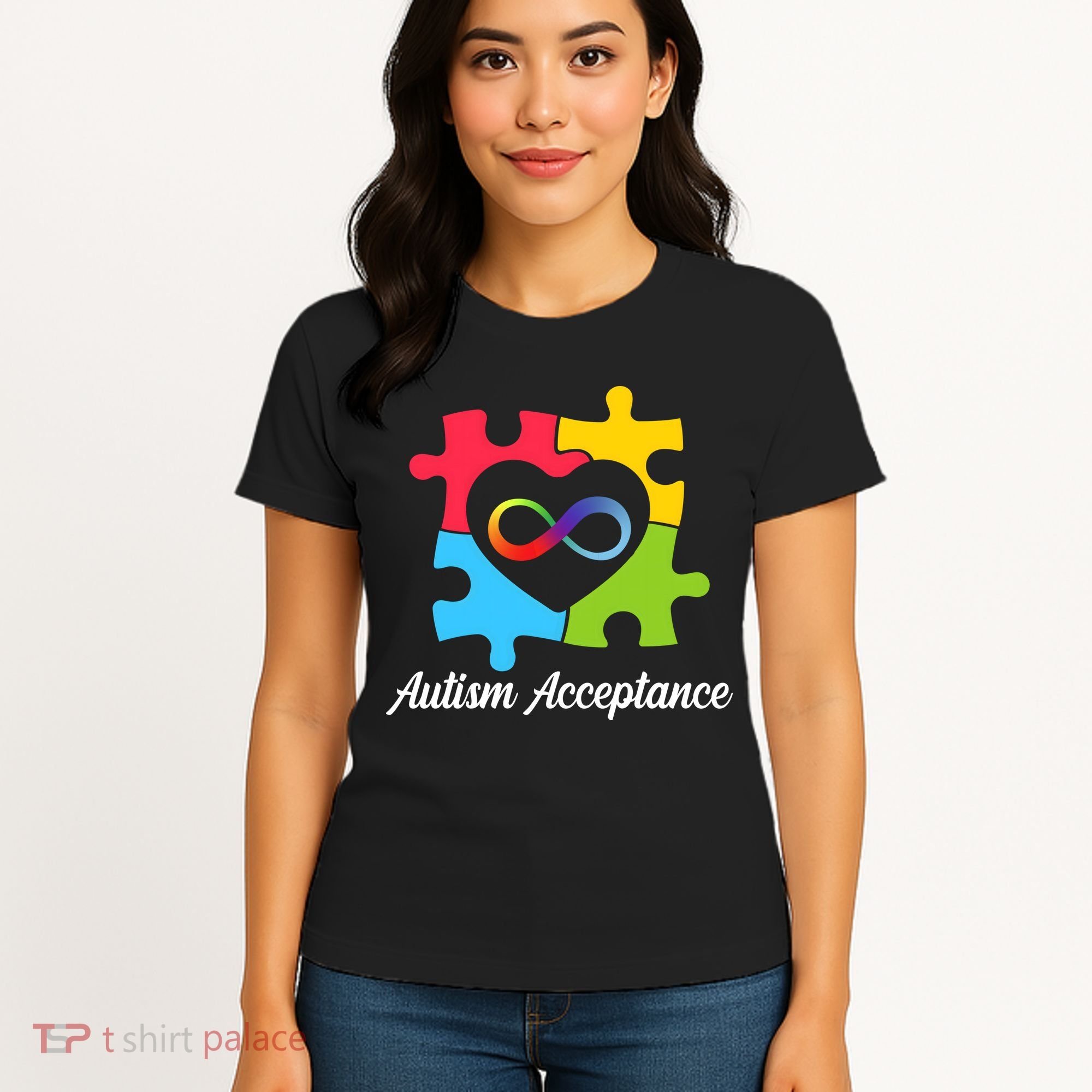 Infinity Heart Love Autism Awareness Acceptance Women's T-Shirt
