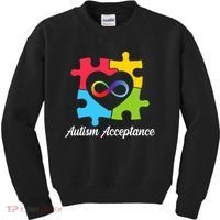 Infinity Heart Love Autism Awareness Acceptance Kids Sweatshirt thumb 0