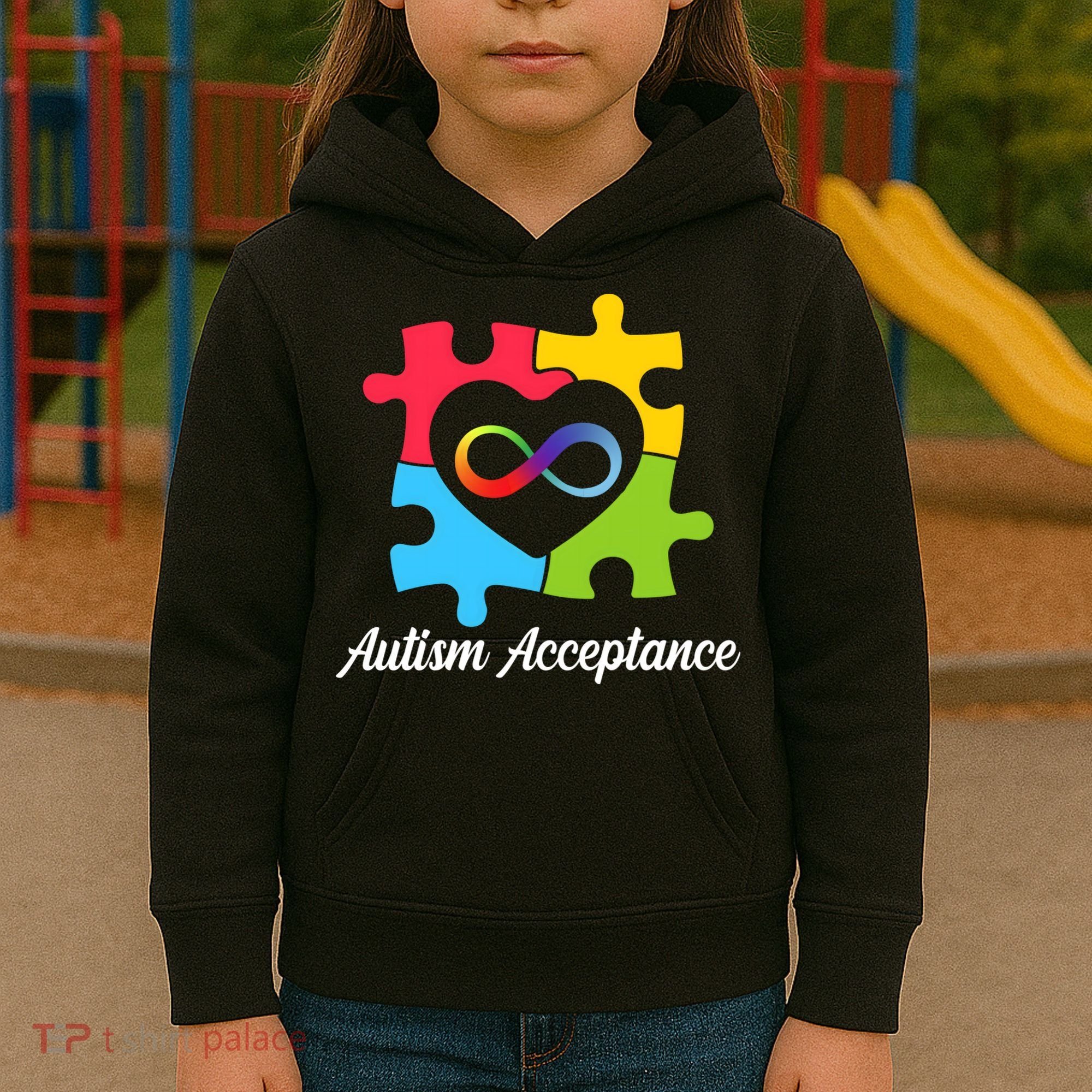 Infinity Heart Love Autism Awareness Acceptance Kids Hoodie