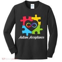 Infinity Heart Love Autism Awareness Acceptance Kids Long Sleeve Shirt thumb 0