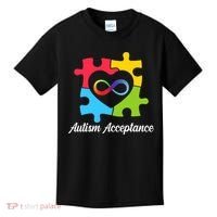 Infinity Heart Love Autism Awareness Acceptance Kids T-Shirt thumb 0