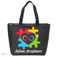 Infinity Heart Love Autism Awareness Acceptance Tote Bag thumb 0