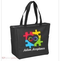 Infinity Heart Love Autism Awareness Acceptance Tote Bag thumb 2