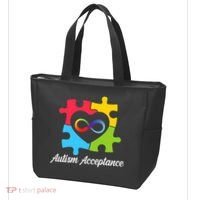 Infinity Heart Love Autism Awareness Acceptance Tote Bag thumb 3