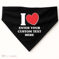 I Heart Love Custom Text Personalize USA-Made Doggie Bandana thumb 0
