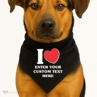 I Heart Love Custom Text Personalize USA-Made Doggie Bandana thumb 1