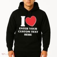 I Heart Love Custom Text Personalize Hoodie thumb 2