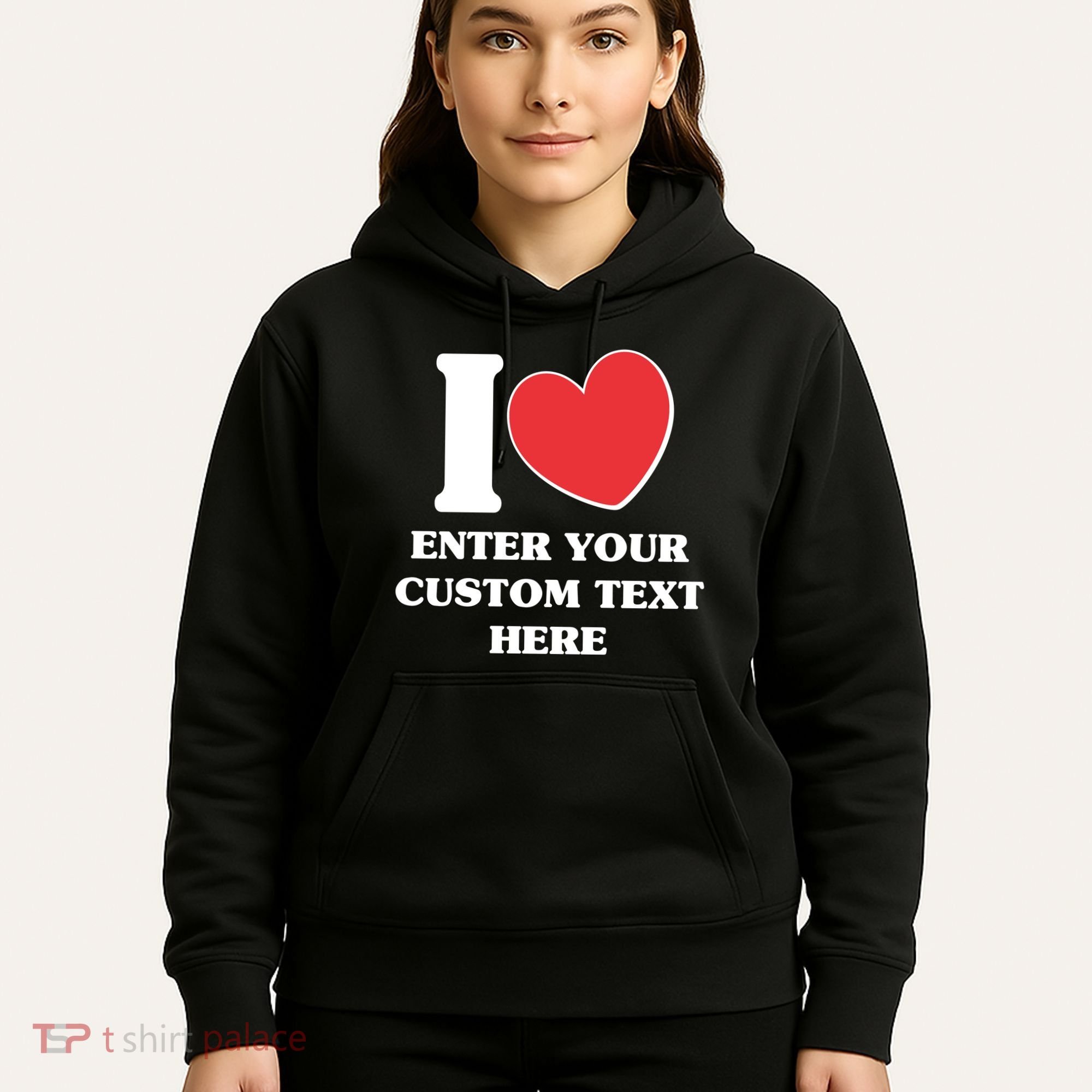 I Heart Love Custom Text Personalize Hoodie