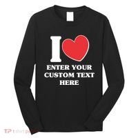 I Heart Love Custom Text Personalize Long Sleeve Shirt thumb 0