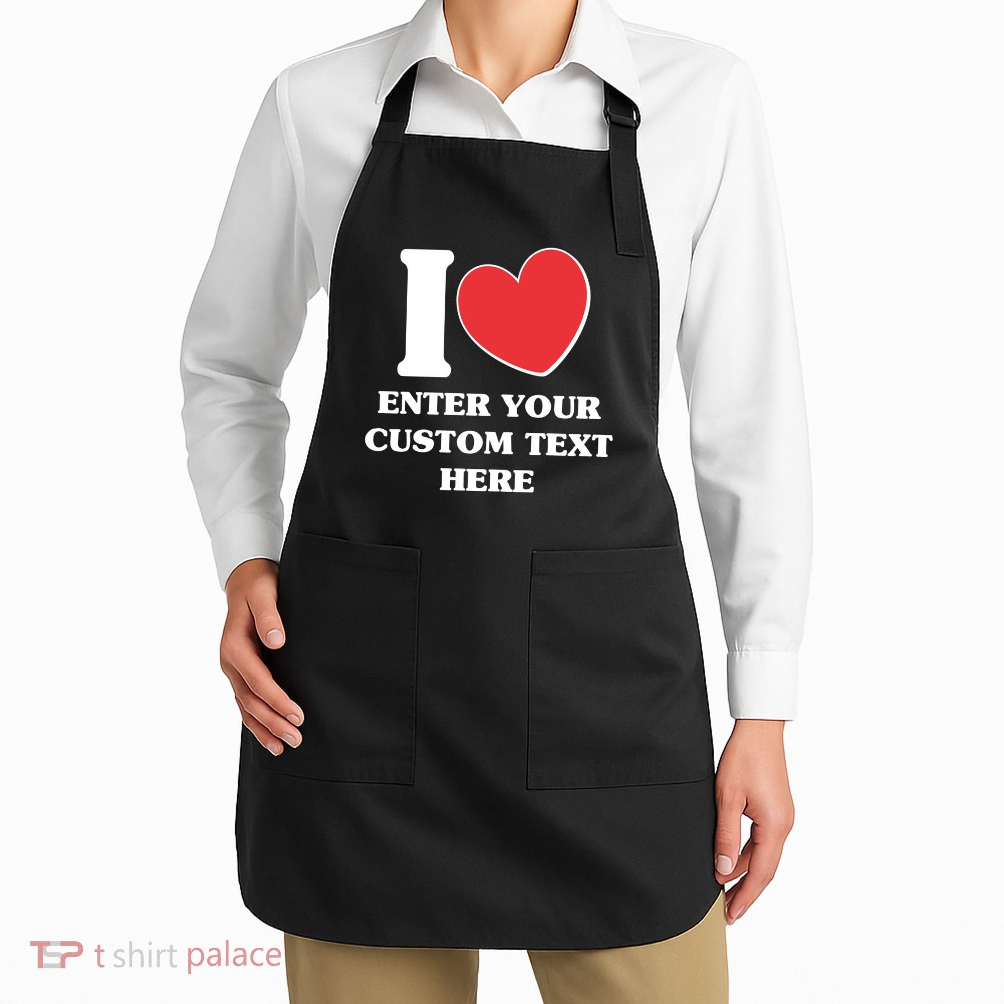 I Heart Love Custom Text Personalize Apron