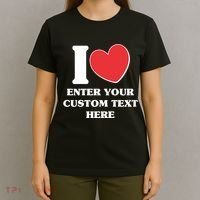 I Heart Love Custom Text Personalize T-Shirt thumb 4