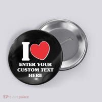 I Heart Love Custom Text Personalize Button thumb 0