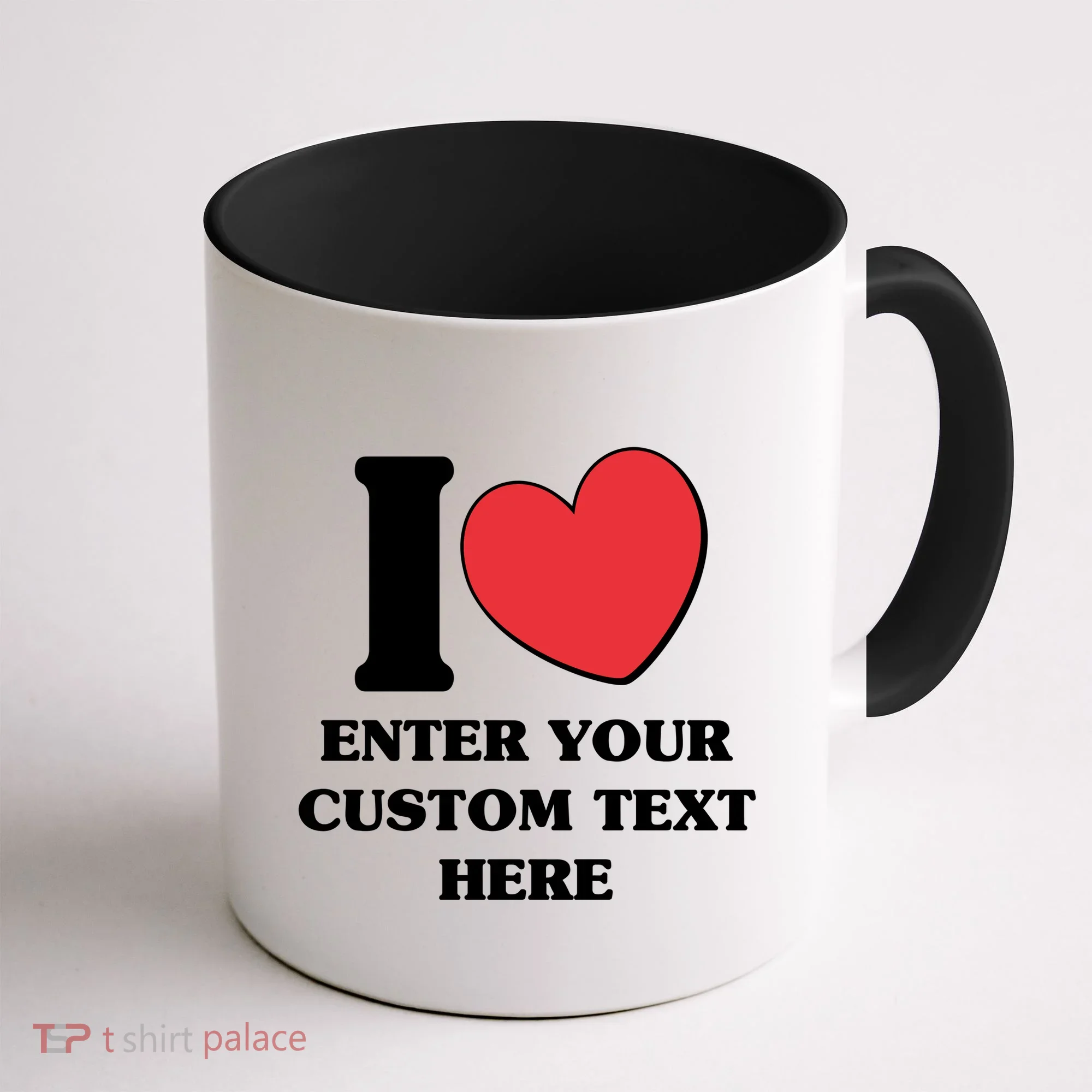I Heart Love Custom Text Personalize Coffee Mug