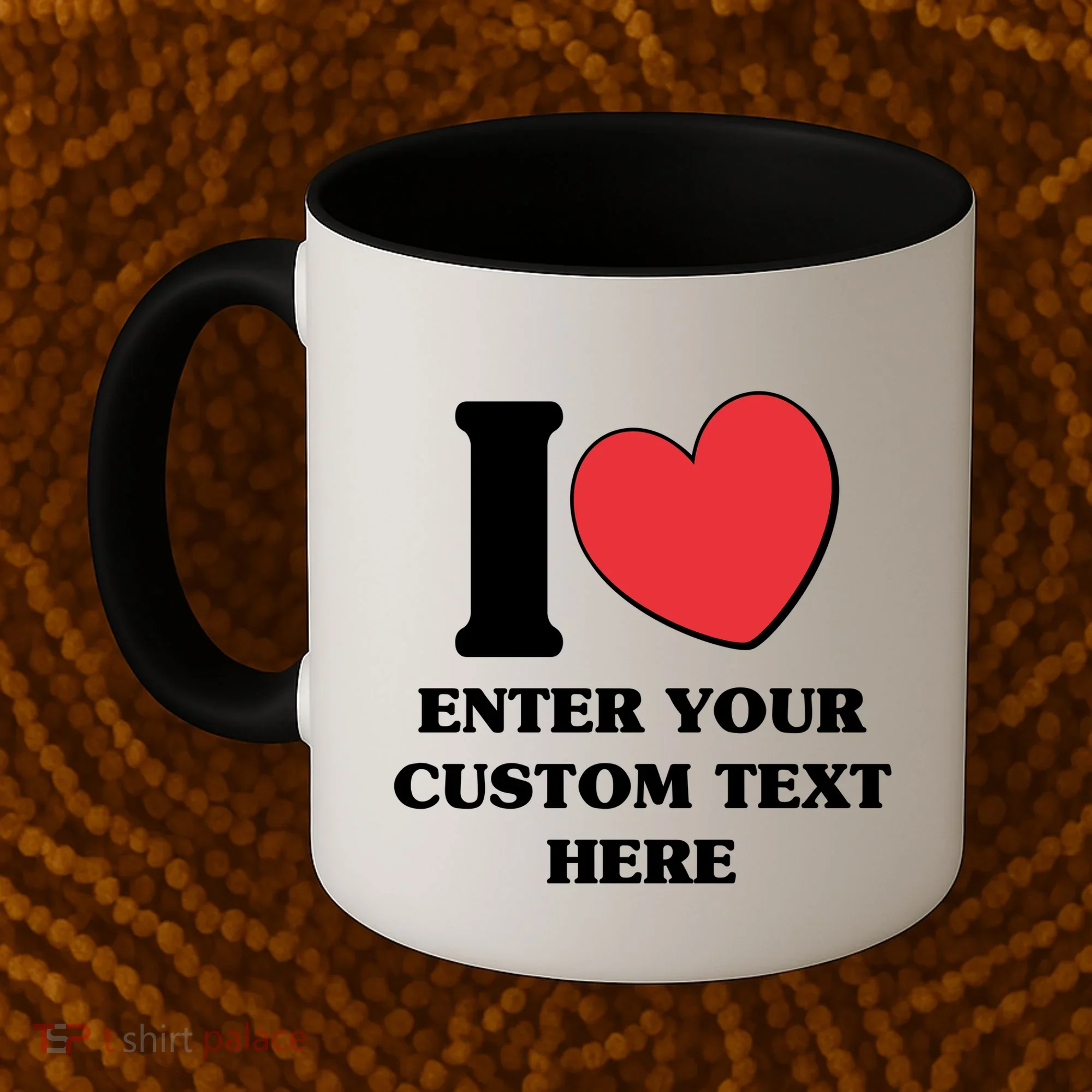 I Heart Love Custom Text Personalize Coffee Mug