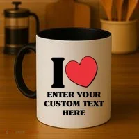 I Heart Love Custom Text Personalize Coffee Mug thumb 4