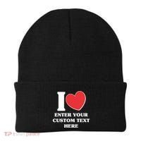 I Heart Love Custom Text Personalize Beanie thumb 0