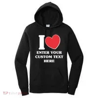 I Heart Love Custom Text Personalize Women's Hoodie thumb 0