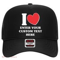 I Heart Love Custom Text Personalize Hat thumb 0