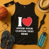 I Heart Love Custom Text Personalize Tank Top thumb 4