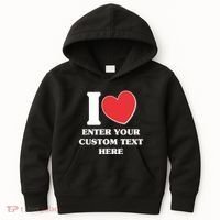 I Heart Love Custom Text Personalize Kids Hoodie thumb 0