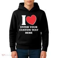 I Heart Love Custom Text Personalize Kids Hoodie thumb 4