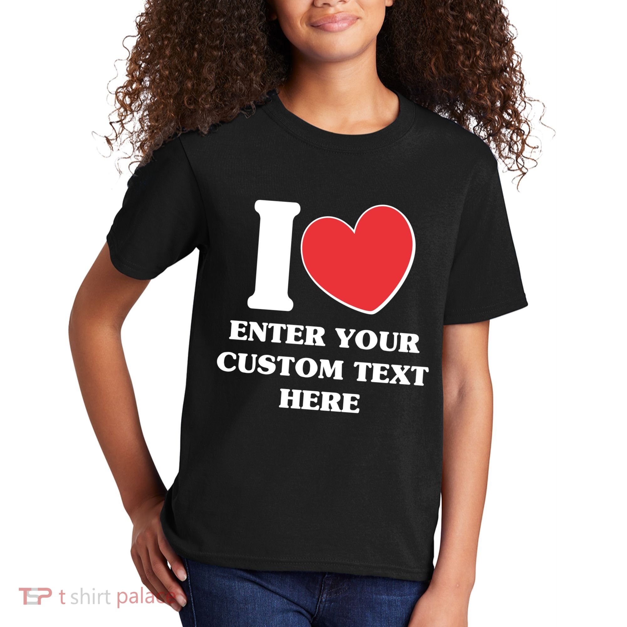 I Heart Love Custom Text Personalize Kids T-Shirt