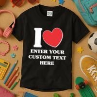I Heart Love Custom Text Personalize Kids T-Shirt thumb 3