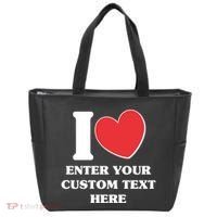I Heart Love Custom Text Personalize Tote Bag thumb 0