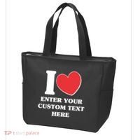 I Heart Love Custom Text Personalize Tote Bag thumb 3
