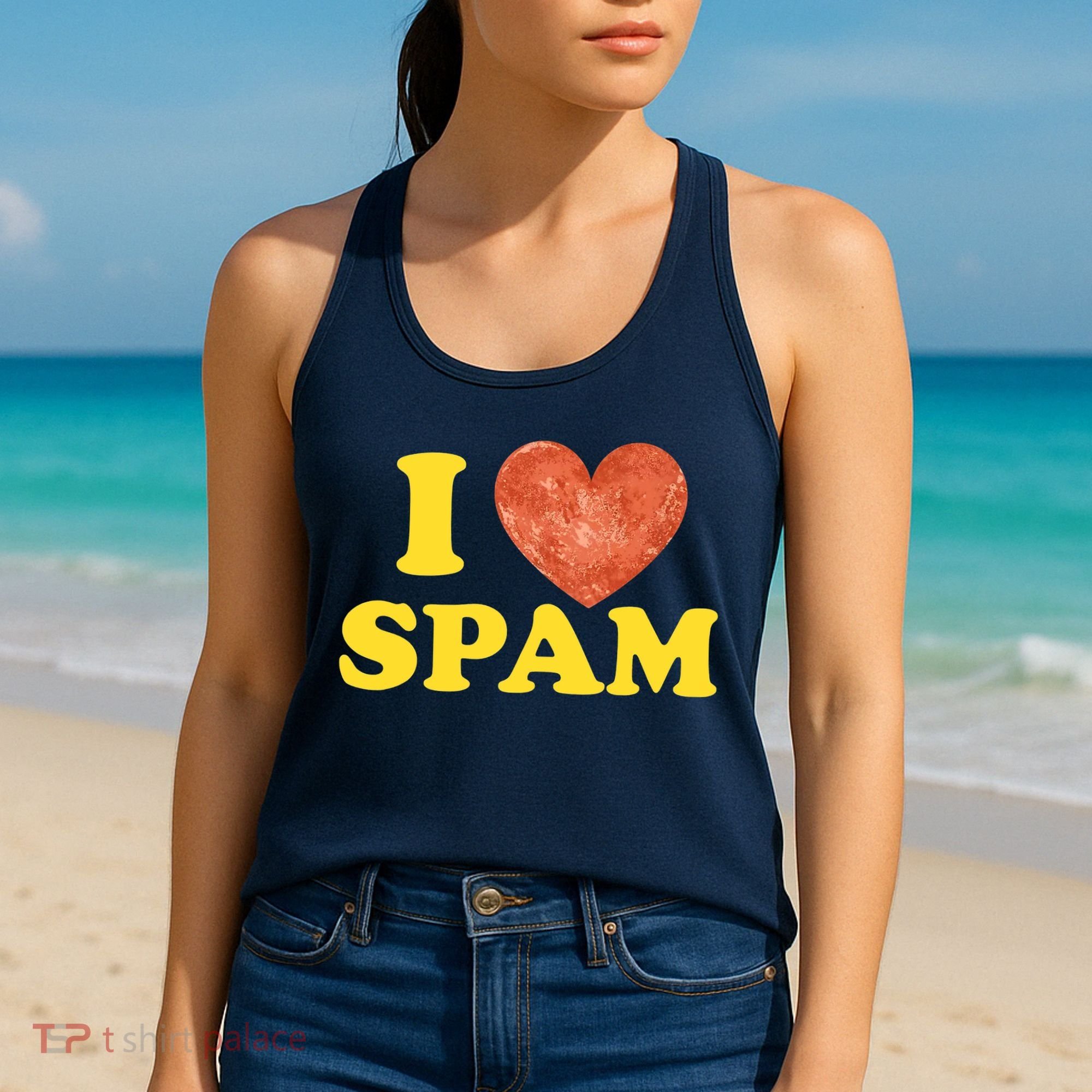 I Heart Love Spam Canned Cooked Pork Food Lover Spam Women's Tank Top