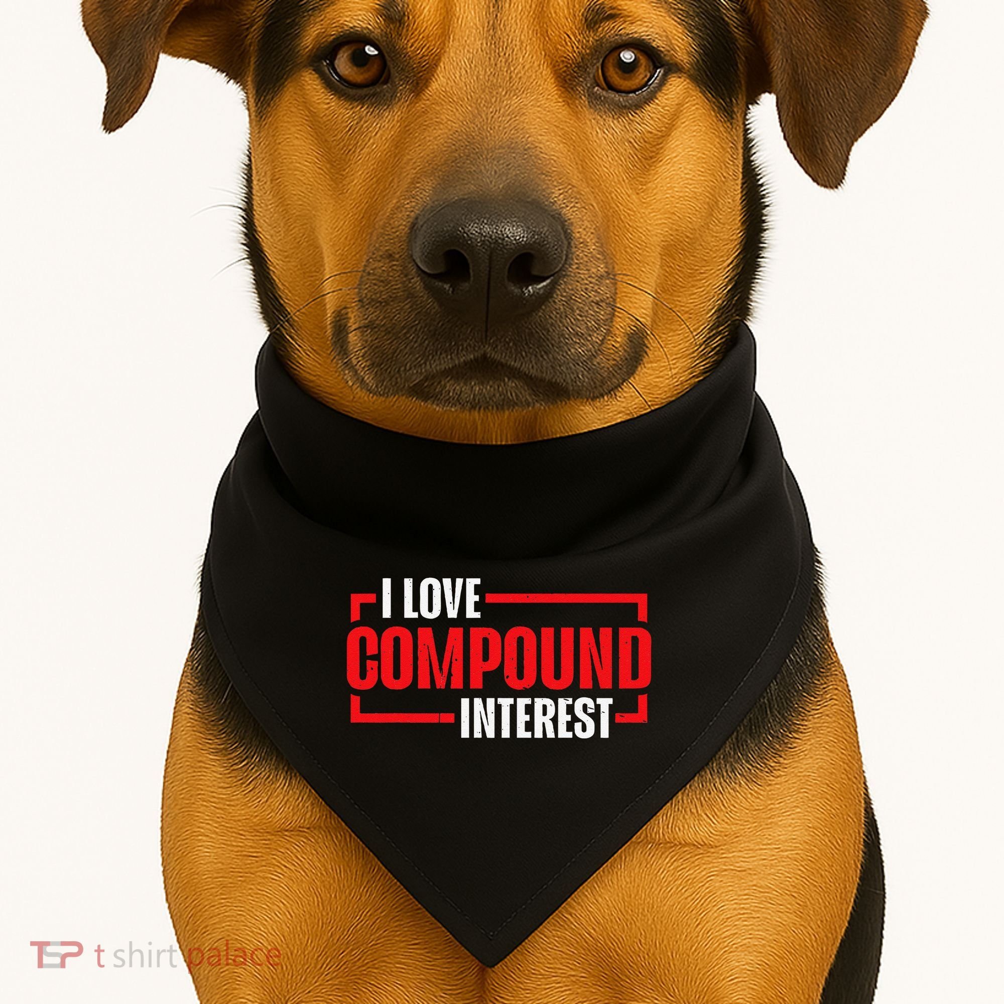 I Heart Love Compound Interest USA-Made Doggie Bandana