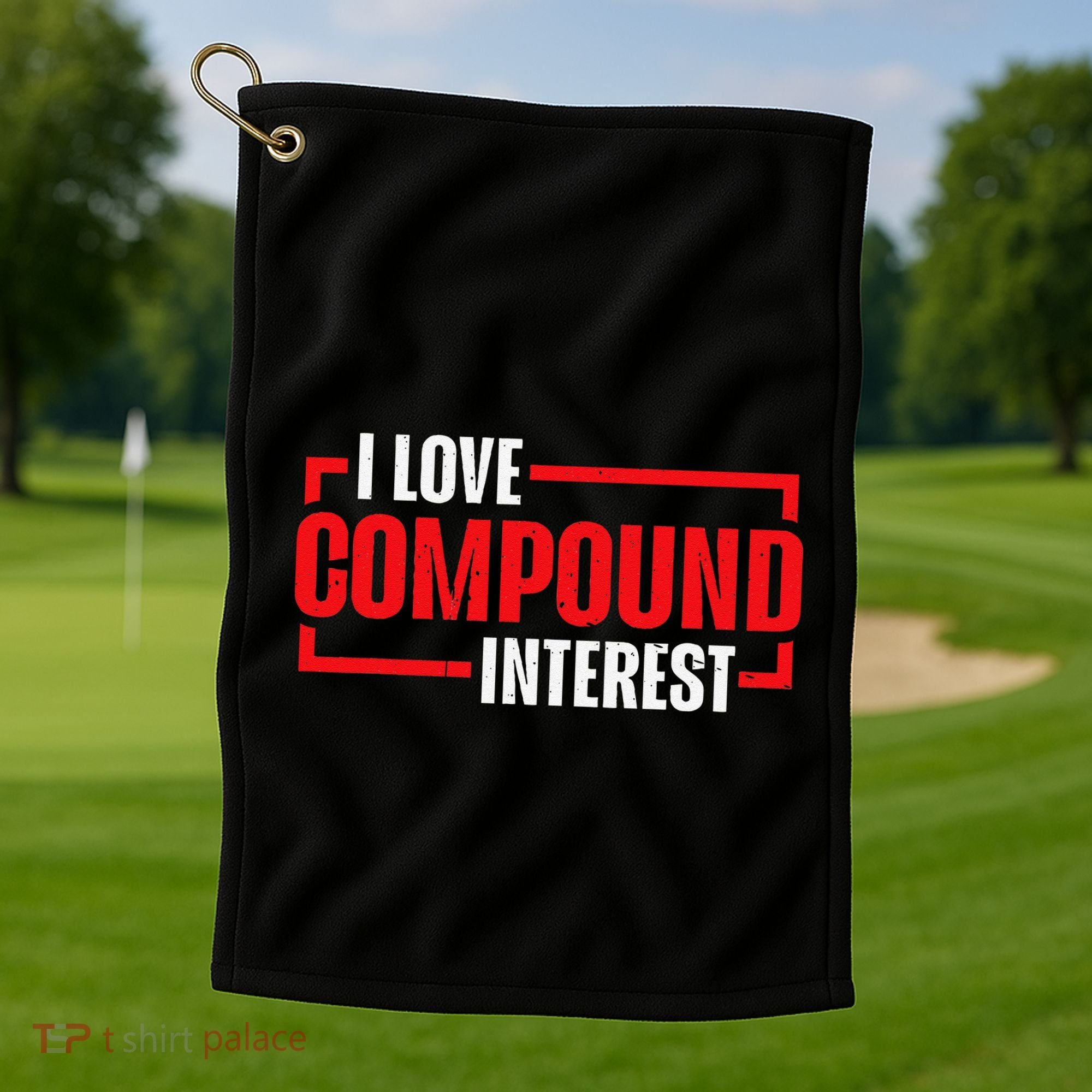 I Heart Love Compound Interest Golf Towel