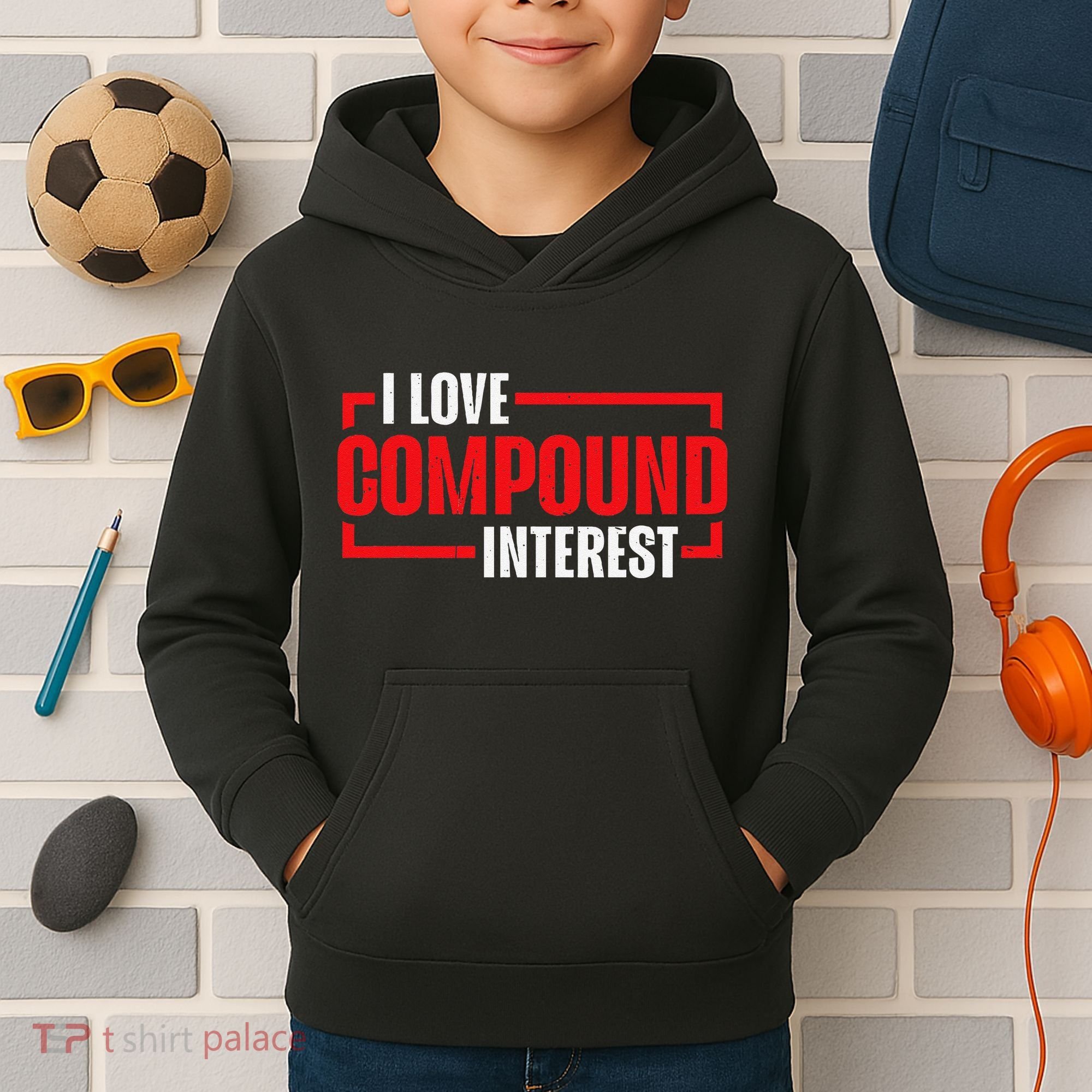 I Heart Love Compound Interest Kids Hoodie