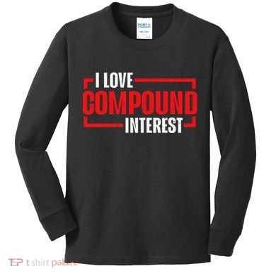 I Heart Love Compound Interest Kids Long Sleeve Shirt