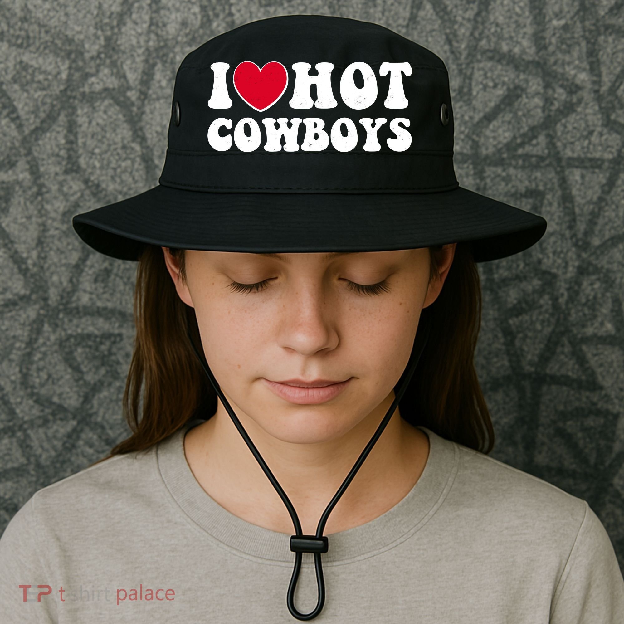 I Heart Love Hot Cowboys Bucket Hat