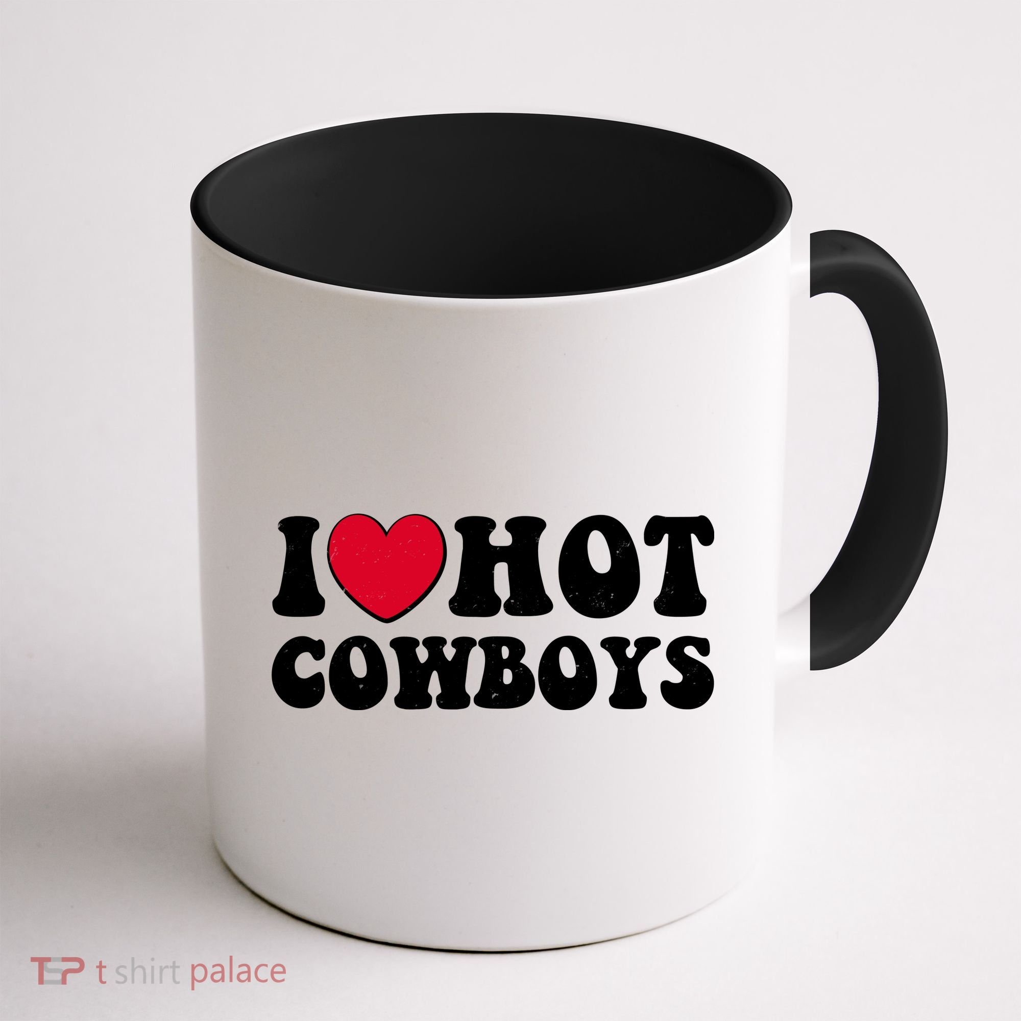 I Heart Love Hot Cowboys Coffee Mug