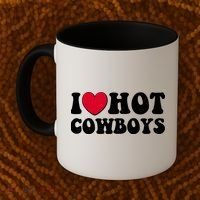 I Heart Love Hot Cowboys Coffee Mug thumb 2