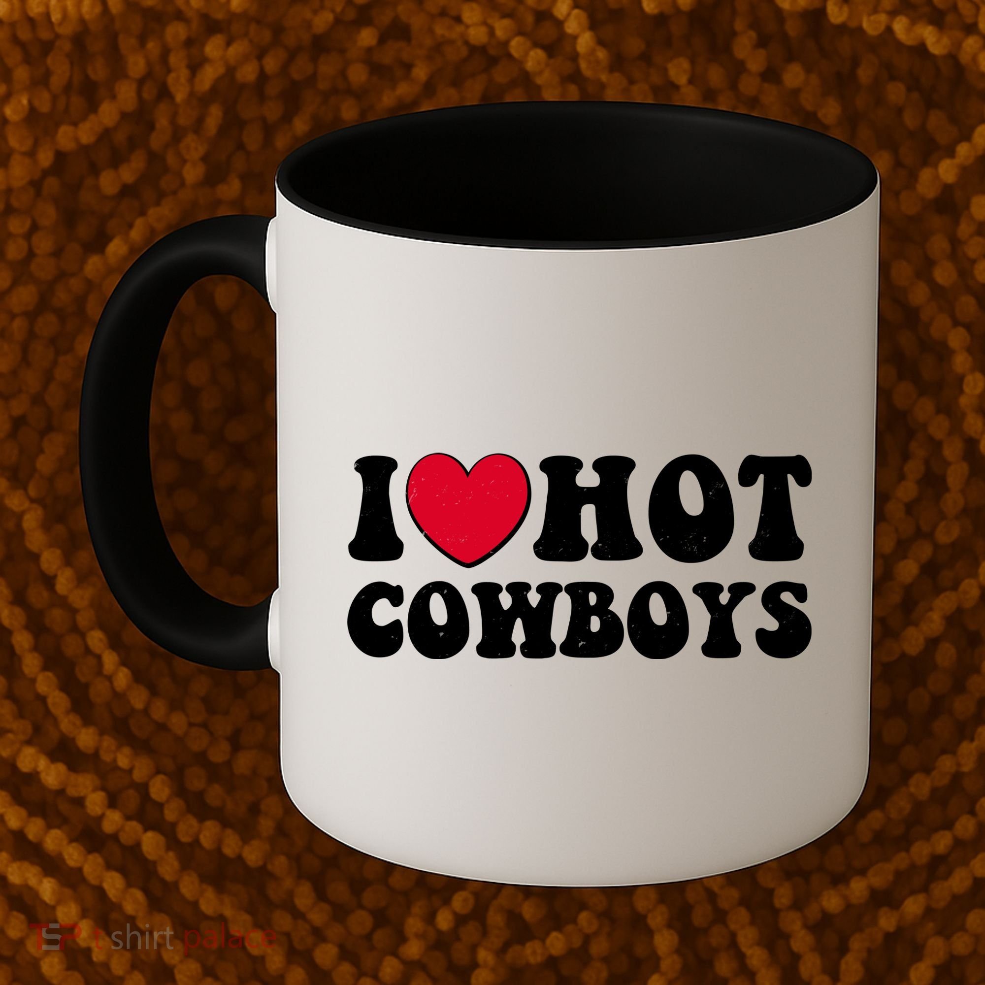 I Heart Love Hot Cowboys Coffee Mug