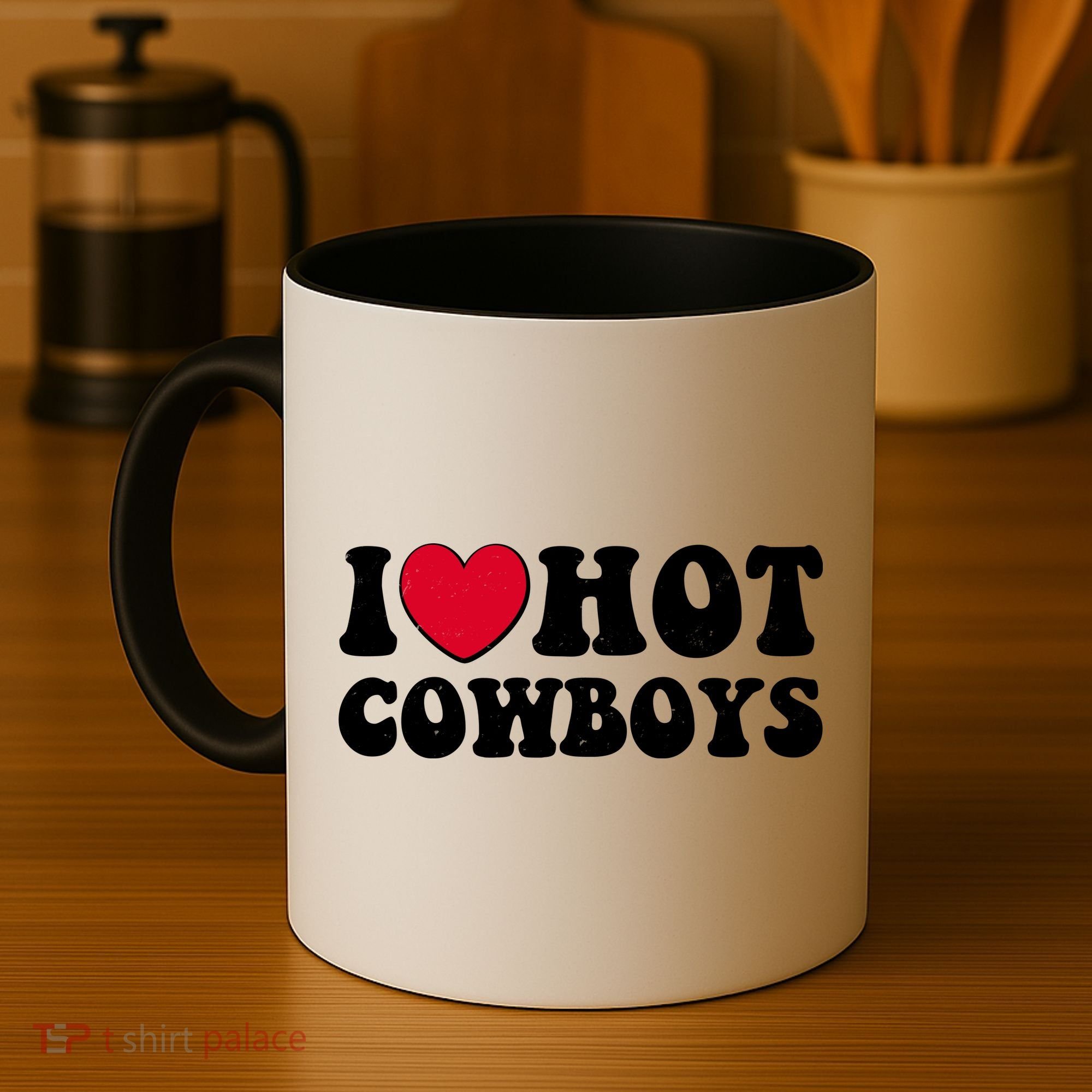 I Heart Love Hot Cowboys Coffee Mug