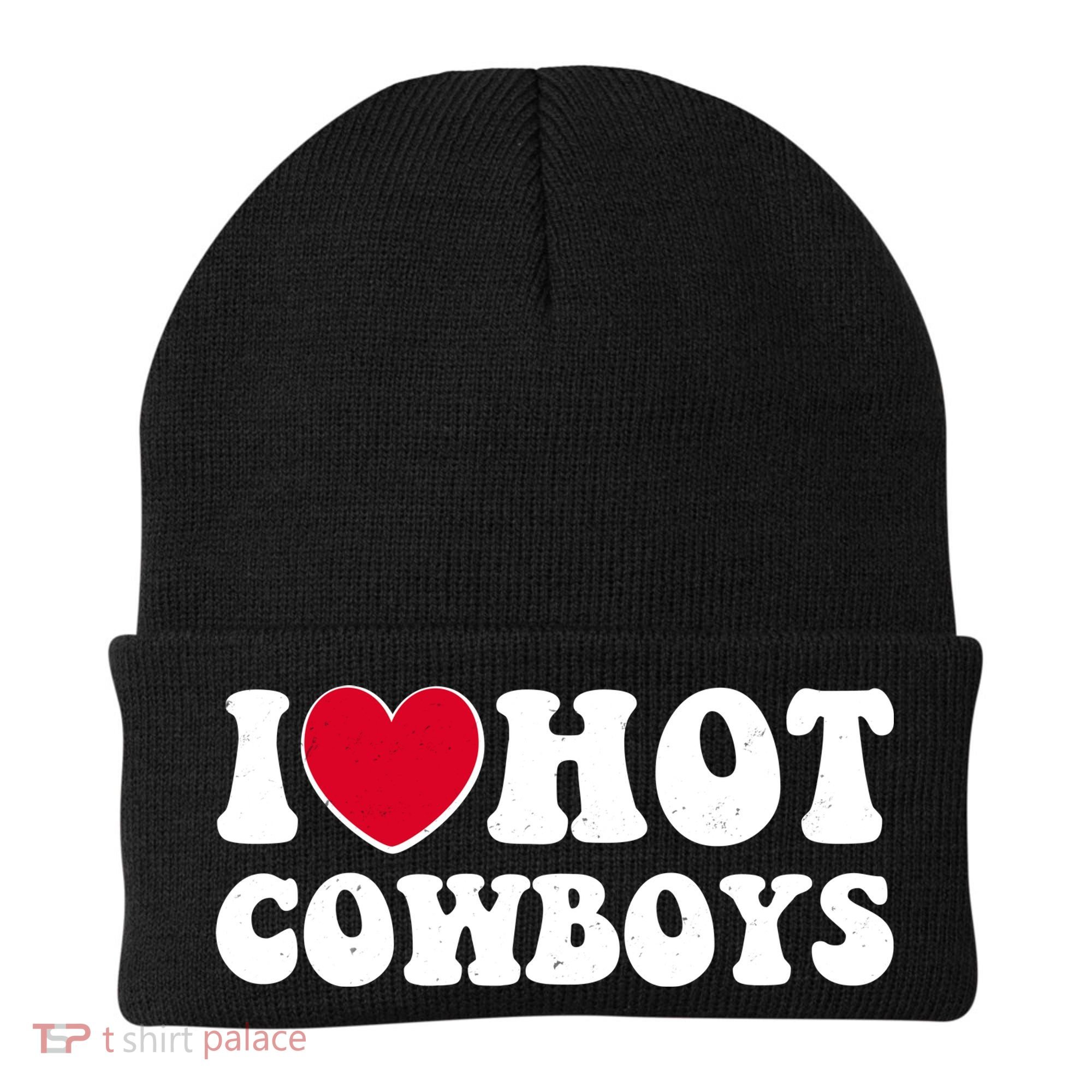 I Heart Love Hot Cowboys Beanie