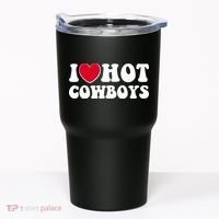 I Heart Love Hot Cowboys Tumbler thumb 0