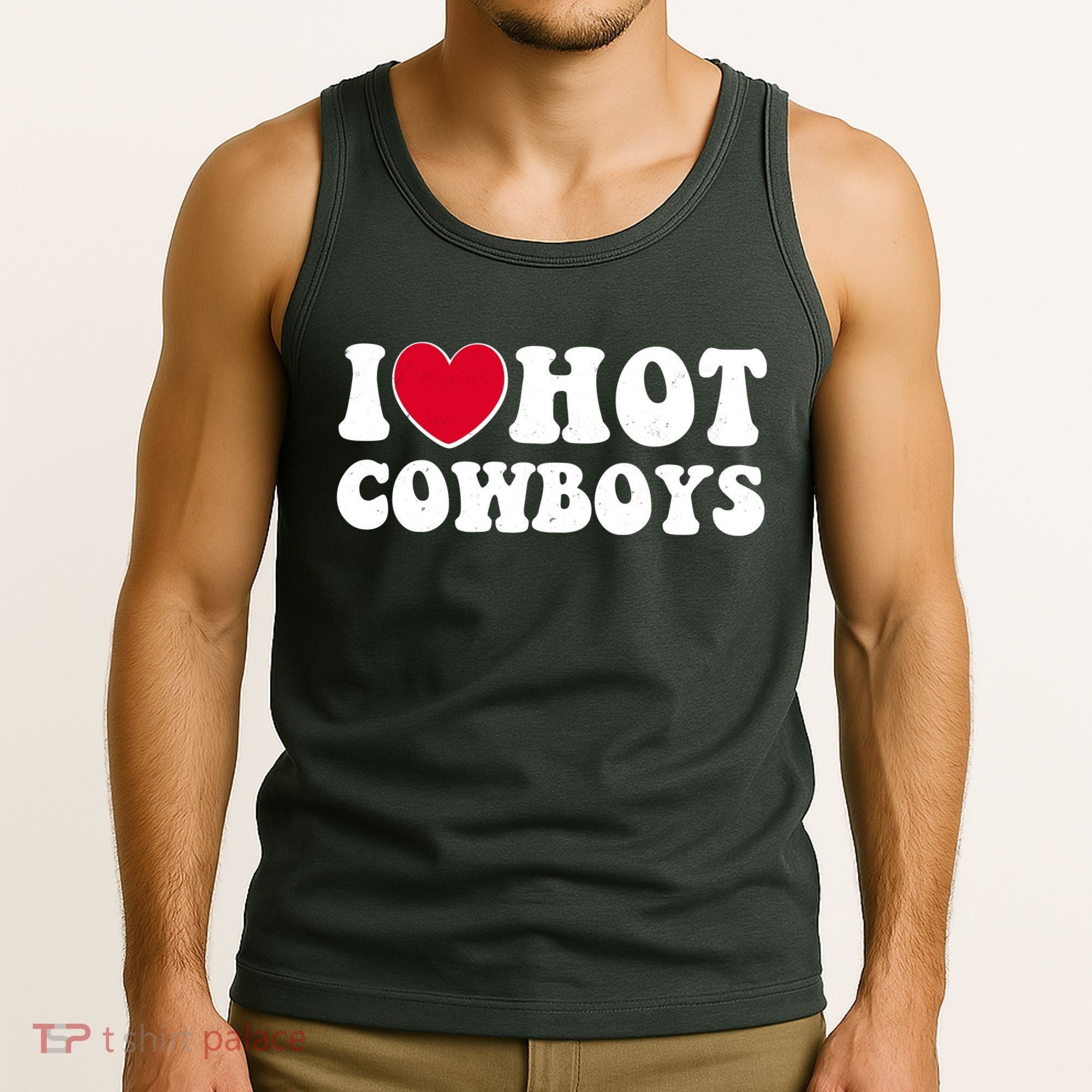 I Heart Love Hot Cowboys Tank Top