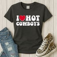 I Heart Love Hot Cowboys Women's T-Shirt thumb 3