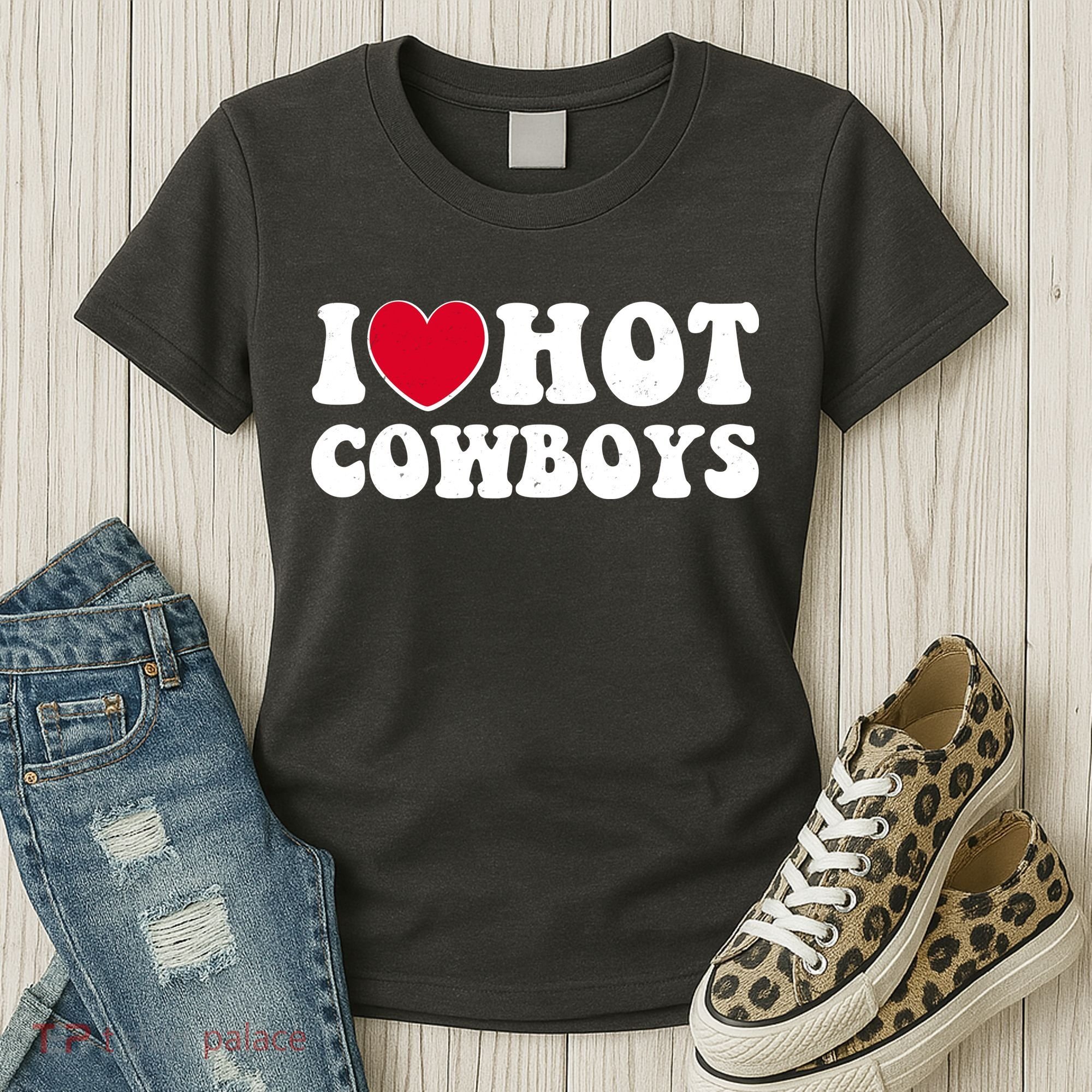 I Heart Love Hot Cowboys Women's T-Shirt