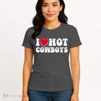 I Heart Love Hot Cowboys Women's T-Shirt thumb 4