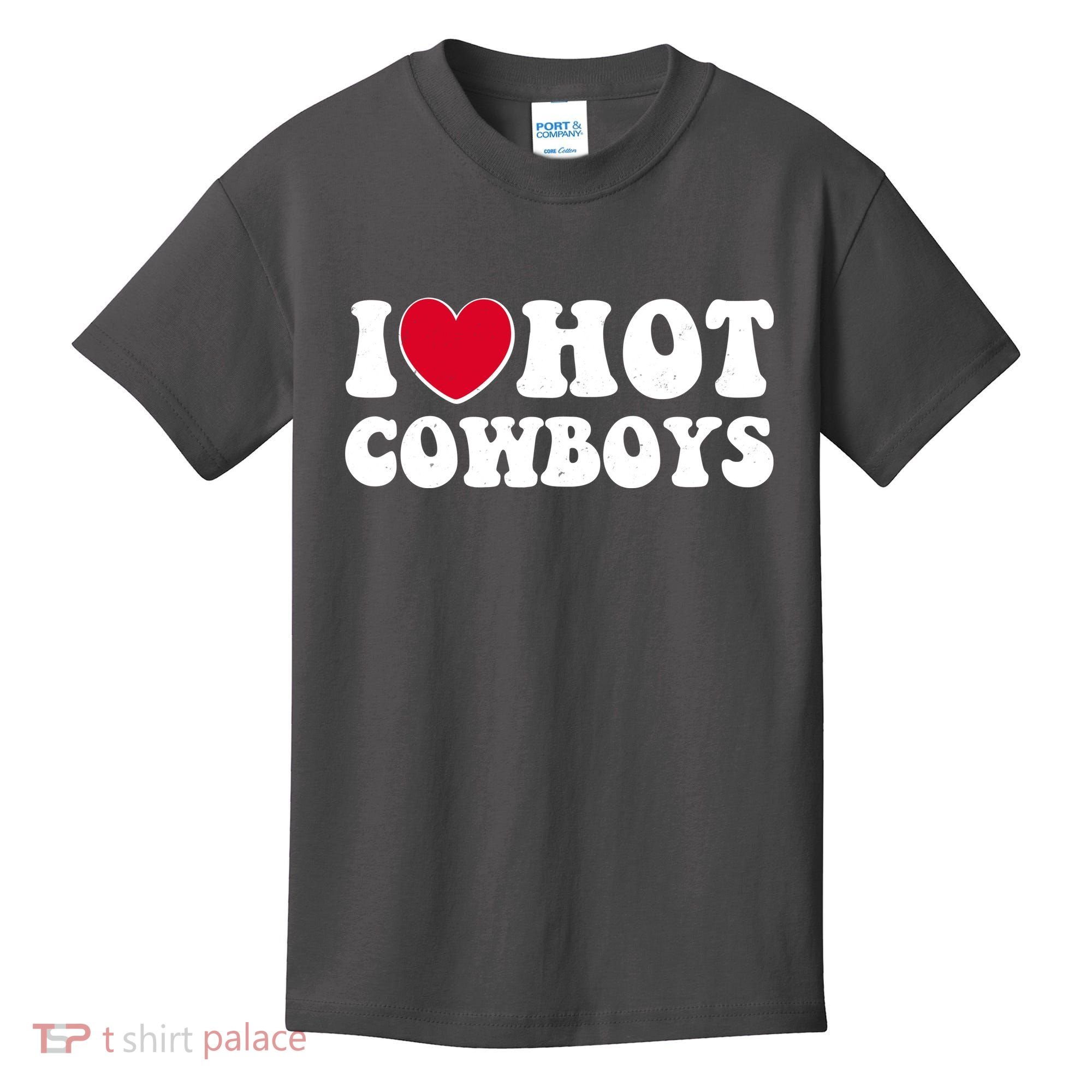 I Heart Love Hot Cowboys Kids T-Shirt