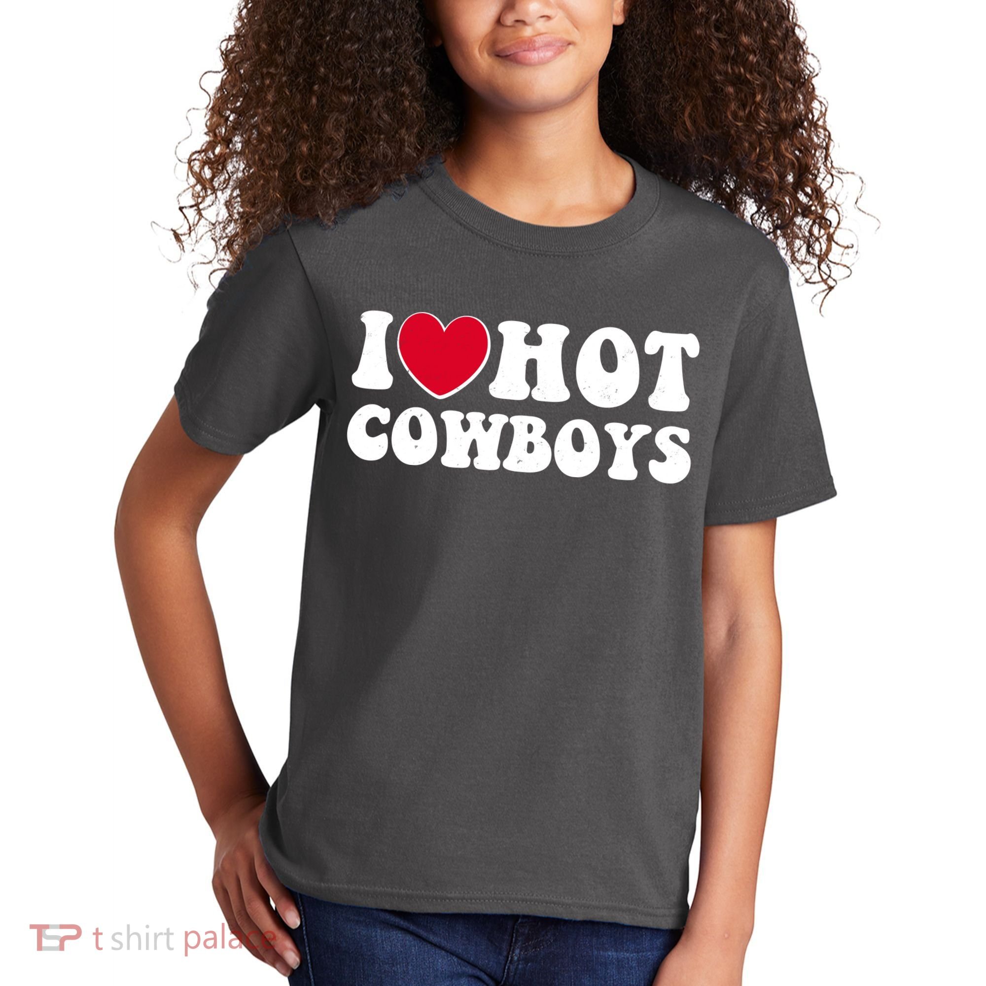 I Heart Love Hot Cowboys Kids T-Shirt