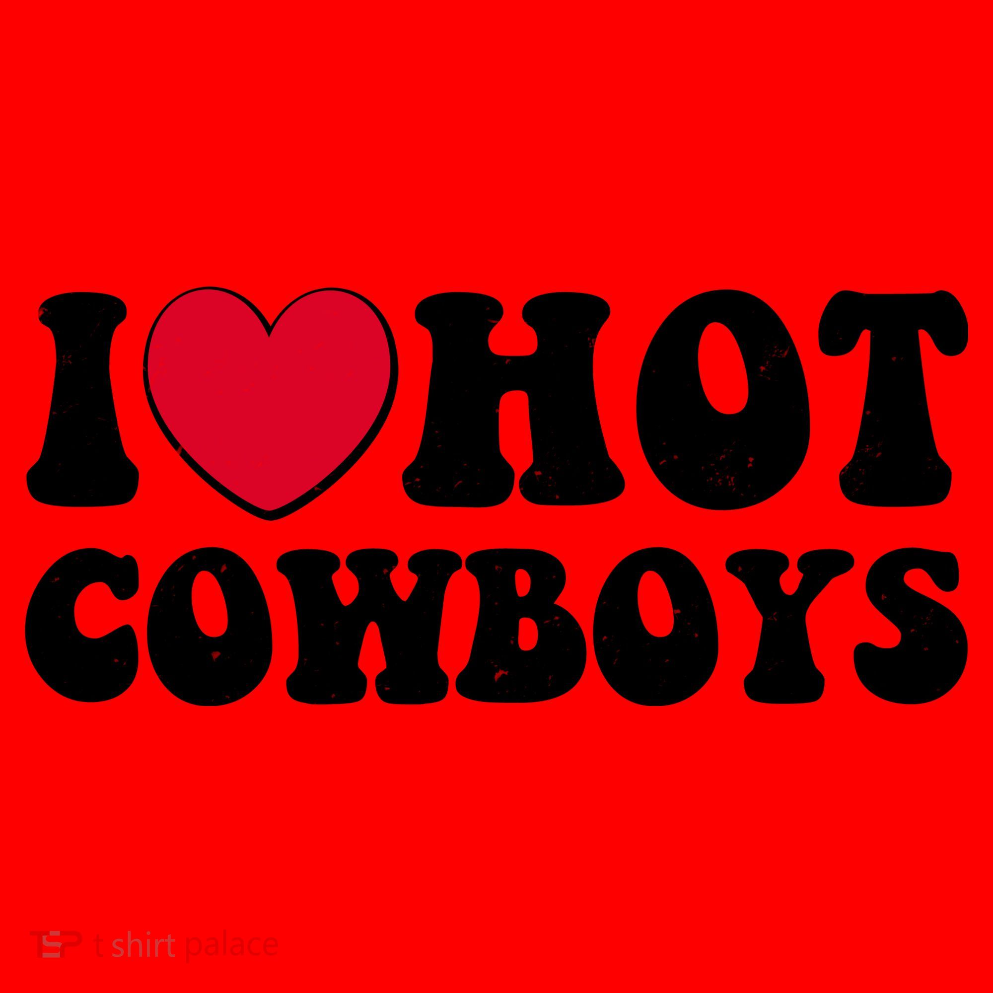 I Heart Love Hot Cowboys Santa Hat